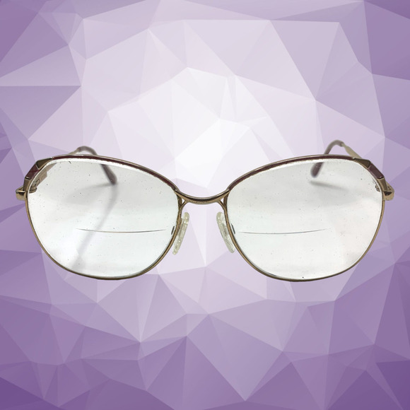 Vtg 80\'s Marchon Marcolin Fantasy Eyeglass Frames Only Purple & Gold Enamel 7033 main image 5